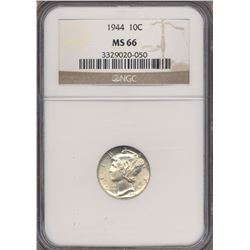 1944 Mercury Dime Coin NGC MS66