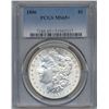 Image 1 : 1886 $1 Morgan Silver Dollar Coin PCGS MS65+