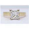 Image 1 : 14KT Yellow Gold 1.02ct Princess Cut Diamond Ring