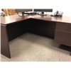 Image 2 : 1 - 2 Piece Cherry Wood Finish Desk w/ 2 Drawer File