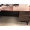 Image 3 : 1 - 2 Piece Cherry Wood Finish Desk w/ 2 Drawer File