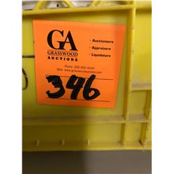 Shelf w/ Poly Grout (12 Double Packages), Partial Propane Bottles, Misc Cleaning Products, Plastic B