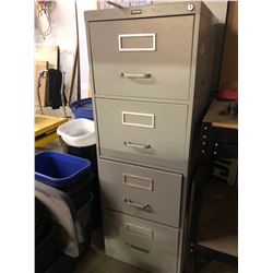 1 - 4 Drawer Legal File Cabinet, approx 6 Waste Baskets, 2 Pails & Garbage Can on Wheels