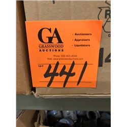 Row of 5 Boxes of PVC Straps from 1/2" to 1 1/2", 1 Box 90 Degree Connector Plus 4 Boxes RFA Pvc 1/2