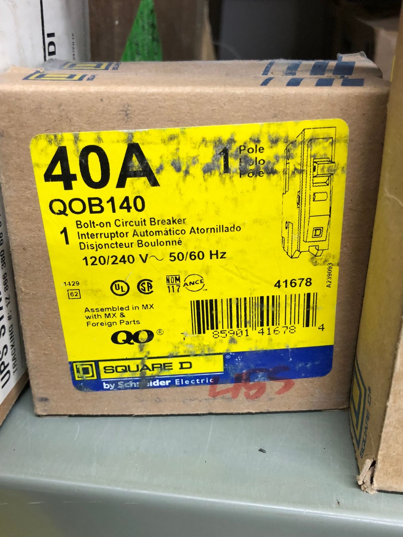 12 Boxes Bolt On Circuit Breakers 3 Pull SQ."D", 2 Boxes Circuit