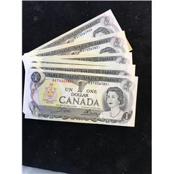 1973 BANK OF CANADA $1 NOTES .BUNDLE OF 100 NOTES!
