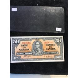 1937 BANK OF CANADA $50 NOTE
