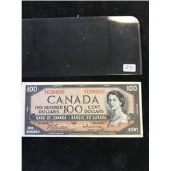 1954 BANK OF CANADA $100 NOTE