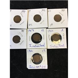 USA INDIAN HEAD PENNY LOT OF 7 COINS