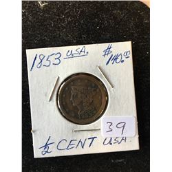 1853 USA HALF CENT
