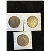 Image 2 : NETHERLANDS SILVER 2 1/2 GULDEN COIN LOT OF 3 COINS