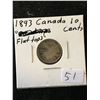 Image 1 : 1893 CANADA 10 CENTS.FLAT TOP 3
