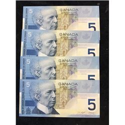 2002 BANK OF CANADA $5 NOTES .4 IN SEQUENCE