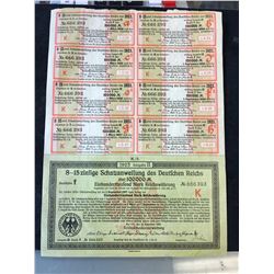 1923 GERMANY 100,000 MARK TREASURY BOND WITH COUPONS