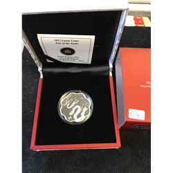 2013 CANADA $15 YEAR OF THE SNAKE, LUNAR LOTUS SILVER COIN