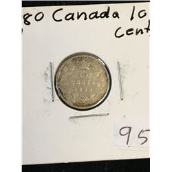 1880H CANADA 10 CENTS