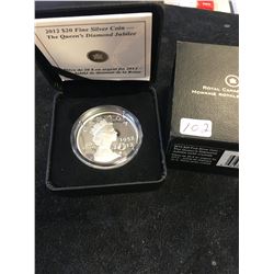 2012 CANADA $20 FINE SILVER COIN.THE QUEENS DIAMOND JUBILEE