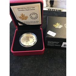 2016 CANADA $10 FINE SILVER COIN.. CANADIAN MAPLE LEAVES