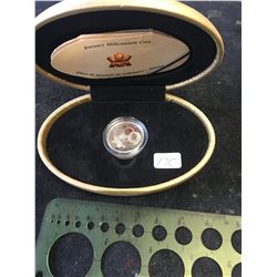 1999 CANADA PROOF 25 CENTS.STERLING SILVER JANUARY MILLENNIUM COIN