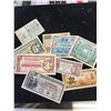 MIXED MILITARY CURRENCY LOT OF 9 NOTES.