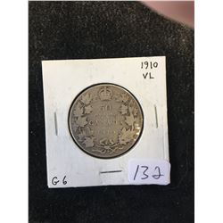 1910 (VICTORIA LVES) CANADA 50 CENTS
