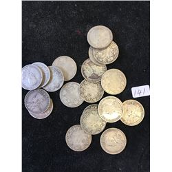 CANADA SILVER 25 CENTS LOT.19 X GEORGE V 25 CENTS