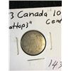 1893(FLAT TOP 3) CANADA 10 CENTS