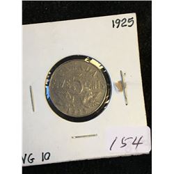 1925 CANADA 5 CENTS! KEY DATE!