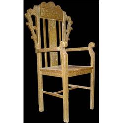 Indian Brass Overlay Throne