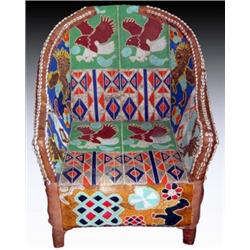 African Yoruba Beaded Chair