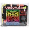 Image 1 : LUXURY PLUSH BLANKET -RAINBOW ZEBRA