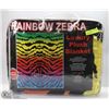 Image 1 : LUXURY PLUSH BLANKET -RAINBOW ZEBRA