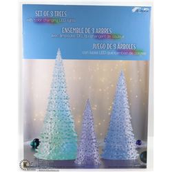 SET OF 3 TREES W/ COLOR CHANGING LED LIGHTS