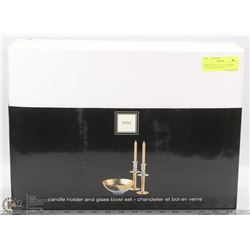 HOME STUDIO CANDLE HOLDER AND GLASS BOWL SET