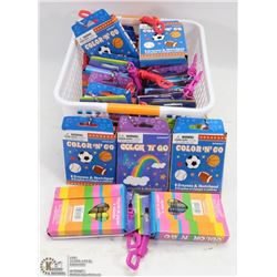 PLASTIC BASKET FULL OF COLOR 'N' GO CRAYON AND