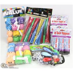 BOX OF KIDS FUN INCL SOFT SMILE BALLS, LASER