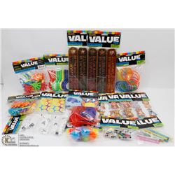 FLAT OF ASSORTED KIDS PARTY FAVORS ALL NEW IN