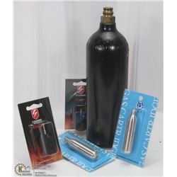 LOT OF PAINTBALL TANKS INCL 20 OZ CO2 TANK &