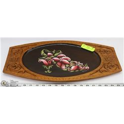 ARTISAN HAND PAINTED, HAND CARVED WOOD TRAY