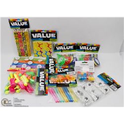 FLAT OF ASSORTED KIDS PARTY FAVORS ALL NEW IN