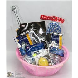 BOWL OF ASSORTED KITCHEN ACCESSORIES