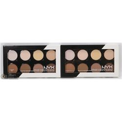 LOT OF 2 NYX HIGHLIGHT & CONTOUR PRO PALETTES