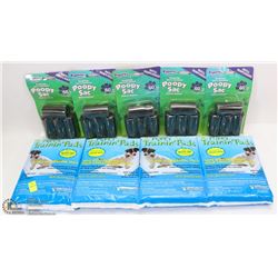 BUNDLE OF POOPY SACS AND PUPPY TRAINING PADS
