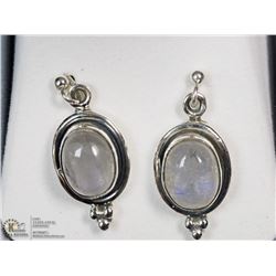 STERLING SILVER MOONSTONE EARRINGS (5.1 GRAMS)