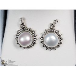 STERLING SILVER PEARL EARRINGS (4.1 GRAMS)