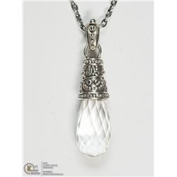 STERLING SILVER QUARTZ NECKLACE (8 GRAMS)