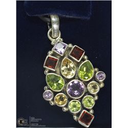 STERLING SILVER AMETHYST, GARNET, CITRINE &