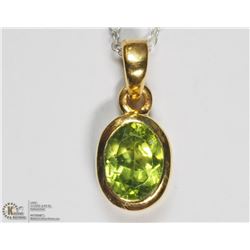 GOLD PLATED STERLING SILVER PERIDOT NECKLACE