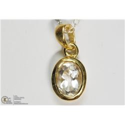 GOLD PLATED STERLING SILVER QUARTZ NECKLACE