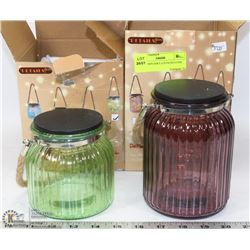 2PK MASON JAR L.E.D PATIO LITES
